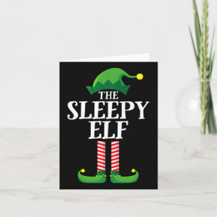 Sleepy Elf Matching Family Group Christmas Party  Card