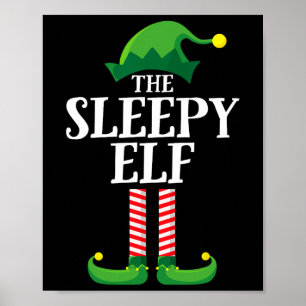 Sleepy Elf Matching Family Group Christmas Party  Poster