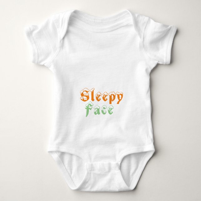 Sleepy Face:  Baby Bodysuit (Front)