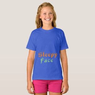 Sleepy Face: Girls' Basic T-Shirt