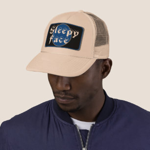 Sleepy Face: Green - Sun Brim - Trucker Hat
