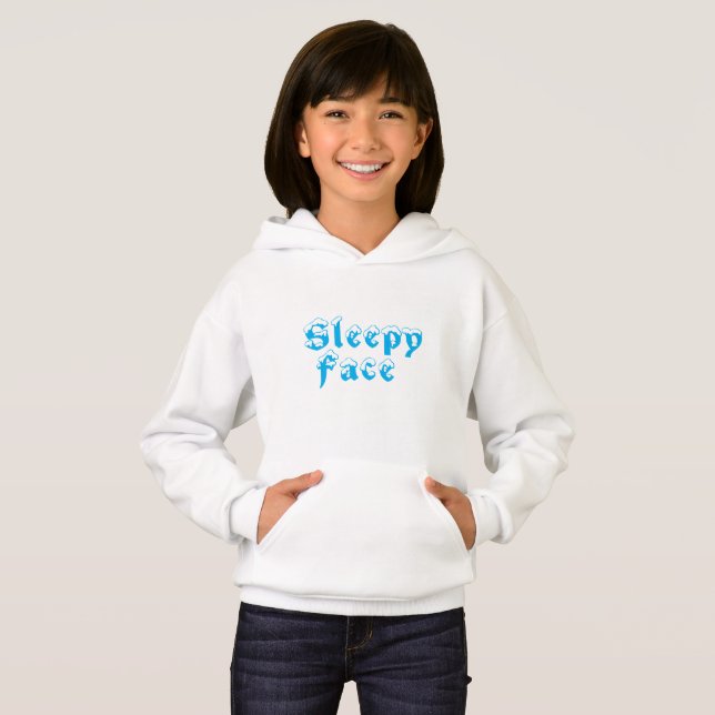 Sleepy Face: Kids' Pullover Hoodie Sweater (Front Full)