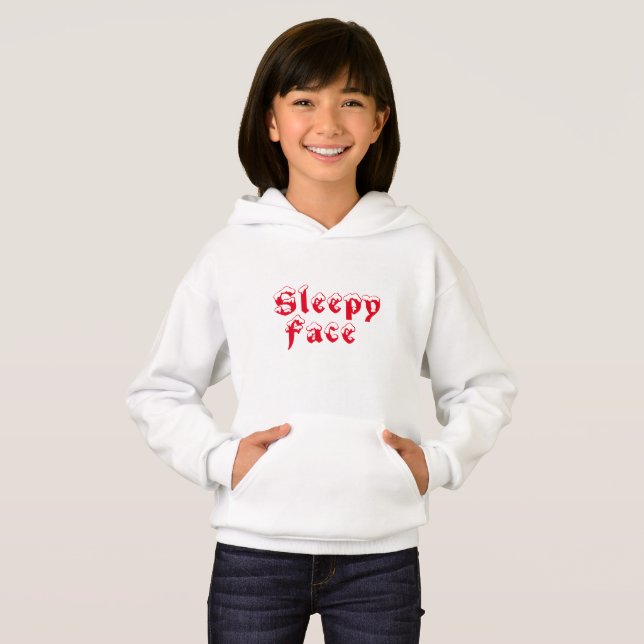 Sleepy Face: Kids' Pullover Hoodie Sweater (Front Full)