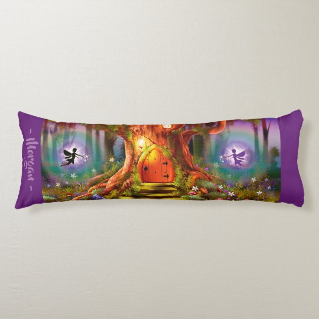 Sleepy Fairy magic tree. Purple Giant custom Body Cushion (Front)