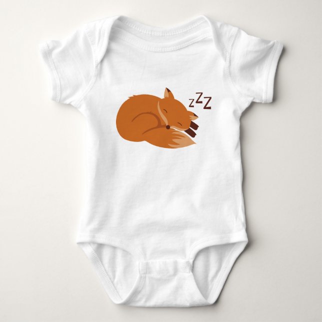 Sleepy Fox Baby Bodysuit (Front)