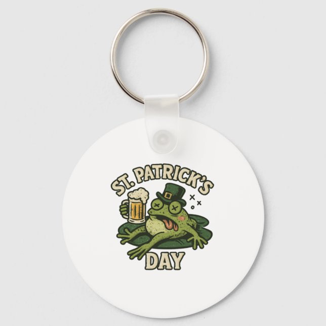 Sleepy Frog St.Patrick's Day Key Ring (Front)
