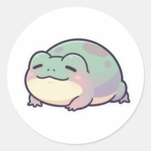 Sleepy Frog Sticker Cute Tired Frog Meme Aesthetic