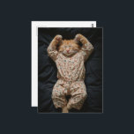 Sleepy Ginger Kitty in PJs Postcard<br><div class="desc">A gorgeous sleepy ginger kitty fantasy AI generated art</div>