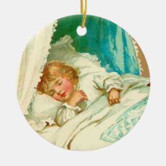 Sleepy girl ceramic tree decoration