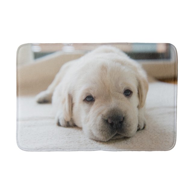 Sleepy Golden Labrador Puppy Bath Mat (Front)
