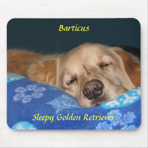 Sleepy Golden Retriever Mousepad