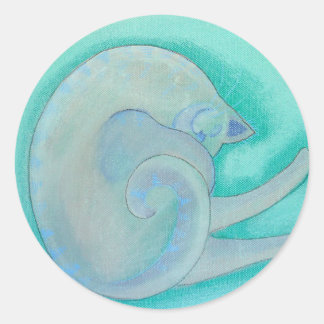 Sleepy Grey Cat. Classic Round Sticker