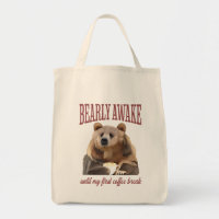 Sleepy Grizzly Bear Coffee Lovers Pun