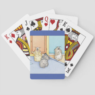 Sleepy Hamsters Playing Cards