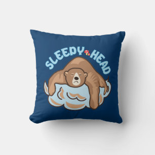 Sleepy head bear cushion
