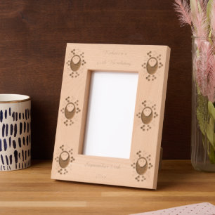 Sleepy Hedgehog and Flowers Custom Birthday Etched Frames