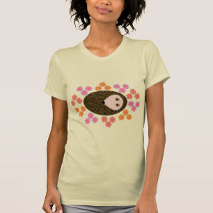 Sleepy Hedgehog and Flowers T-Shirt