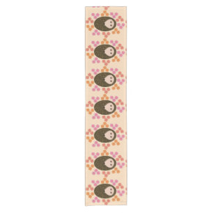 Sleepy Hedgehog and Flowers Table Runner