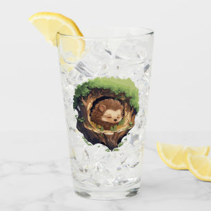 Sleepy hedgehog glass