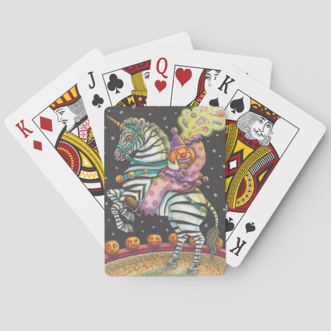 SLEEPY HOLLOW CIRCUS CLOWN, ZEBRA PLAYING CARDS (Back)