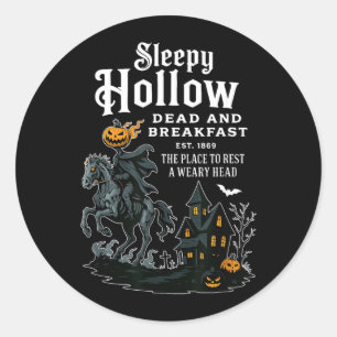 Sleepy Hollow Dead and Breakfast Est 1869 Vintage Classic Round Sticker