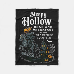 Sleepy Hollow Dead and Breakfast Est 1869 Vintage Fleece Blanket
