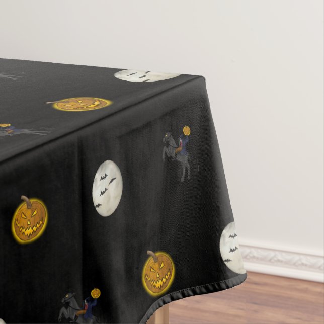 Sleepy Hollow Headless Horseman Spooky Halloween Tablecloth (In Situ)