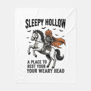 Sleepy Hollow Headless Horseman Vintage Halloween  Fleece Blanket