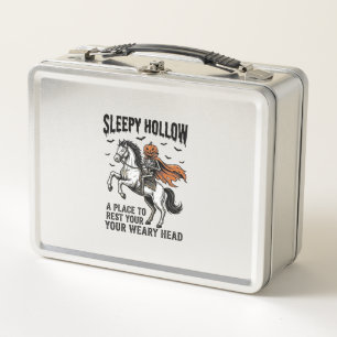 Sleepy Hollow Headless Horseman Vintage Halloween Metal Lunch Box