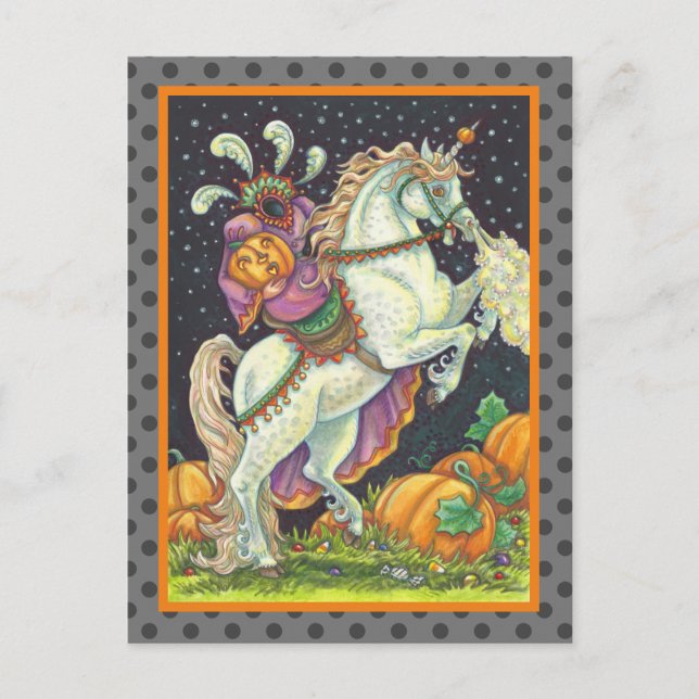 SLEEPY HOLLOW HEADLESS HORSEWOMAN, HALLOWEEN POSTCARD (Front)