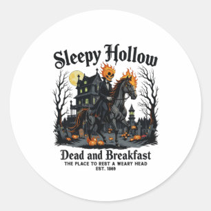 Sleepy Hollow Horseman Halloween Spooky Season Vin Classic Round Sticker