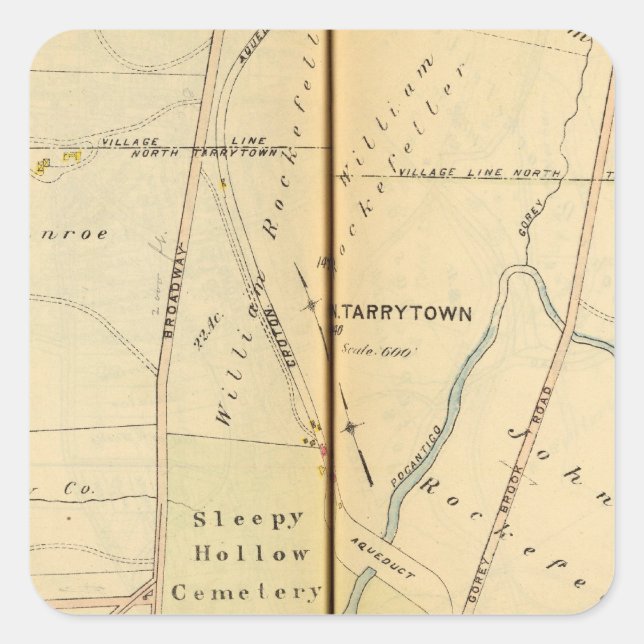 Sleepy Hollow, New York Square Sticker (Front)