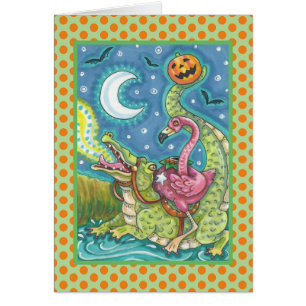 SLEEPY HOLLOW PINK FLAMINGO & CROCODILE CARD Verse