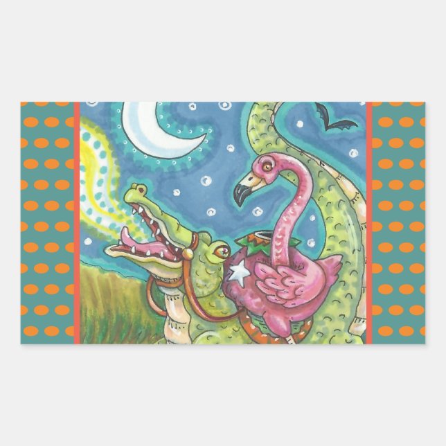 SLEEPY HOLLOW PINK FLAMINGO STICKERS SHEET Rec (Front)