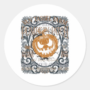 Sleepy Hollow Pumpkin Picking Farm Funny Halloween Classic Round Sticker