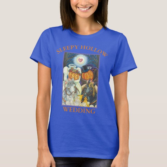 SLEEPY HOLLOW WEDDING HALLOWEEN BASIC T-SHIRT Blu (Front)