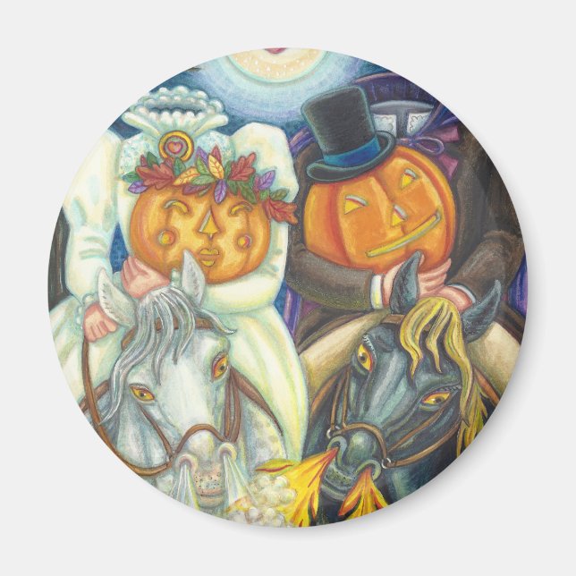 SLEEPY HOLLOW WEDDING HALLOWEEN MAGNET Round (Front)