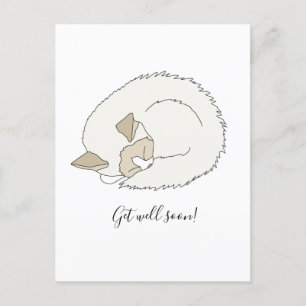 Sleepy Kitten Get Well Soon Postcard