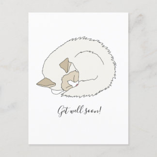 Sleepy Kitten Get Well Soon Postcard
