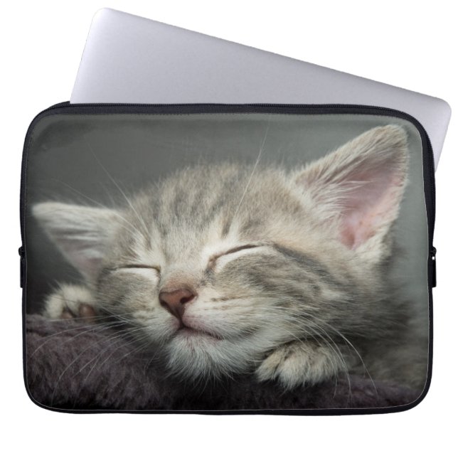Sleepy Kitten Laptop Sleeve (Front)