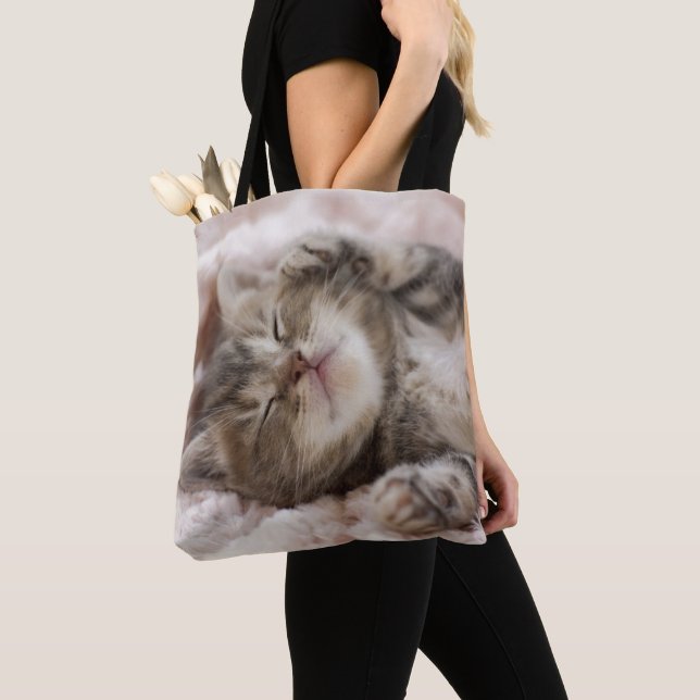 Sleepy Kitten Tote Bag (Close Up)