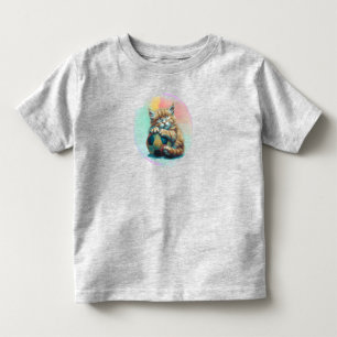 Sleepy Kitten with Soccer Ball – Cute Sports Lover Toddler T-Shirt