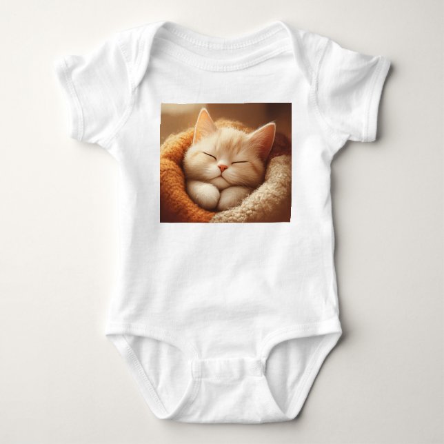Sleepy Kitty Baby Bodysuit (Front)