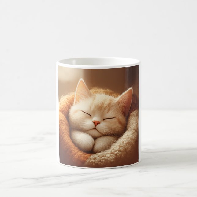 Sleepy kitty coffee mug (Center)