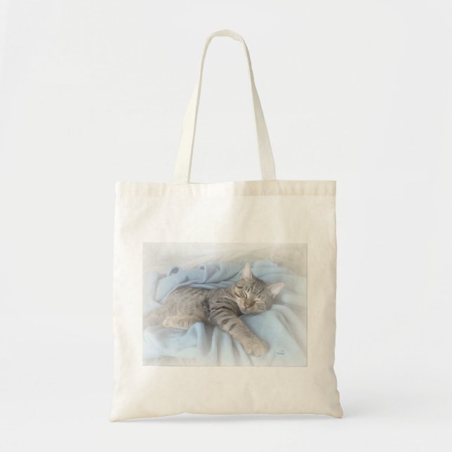 Sleepy Kitty Tote Bag (Front)