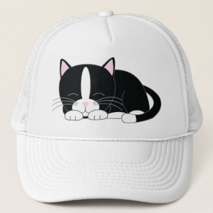 Sleepy Kitty {Tuxedo} Trucker Hat