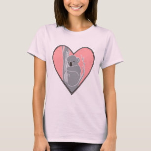 Sleepy Koala Pink Heart Women's Nano T-Shirt