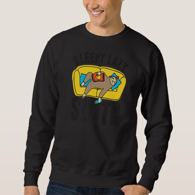 Sleepy Lazy Sloth Cute Animal Funny Sloth Sweatshirt (Front)