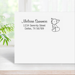 Sleepy Little Fox Address 2 Rubber Stamp