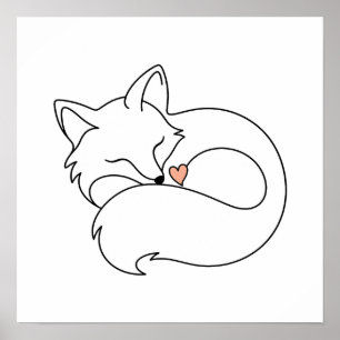 Sleepy Little Fox Poster